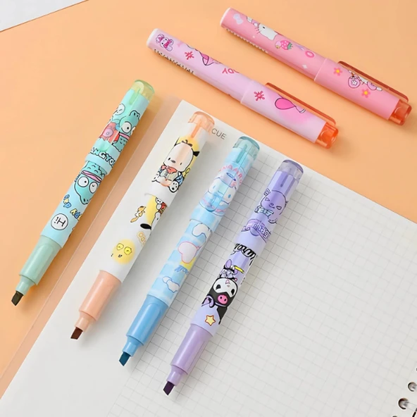 6'lı Fosforlu Kalem Seti - Hello Kitty Kuromi ve Arkadaşları - 3