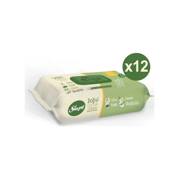 Sleepy Doğal Organik Pamuklu Temizlik Havlusu 12x50 (600 Yaprak)