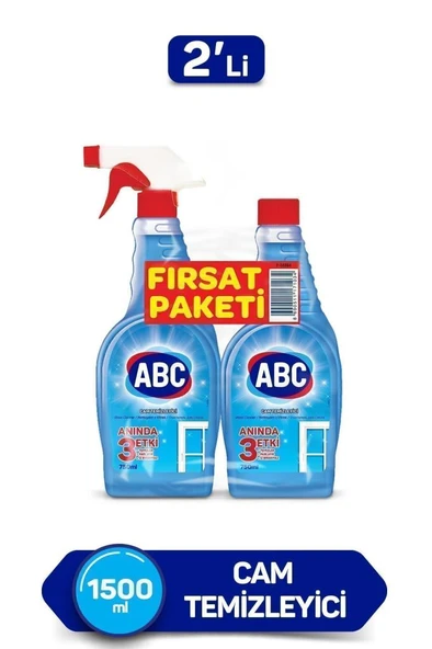 ABC Cam Temizleyici Fırsat Paketi 750 ml + 750 ml