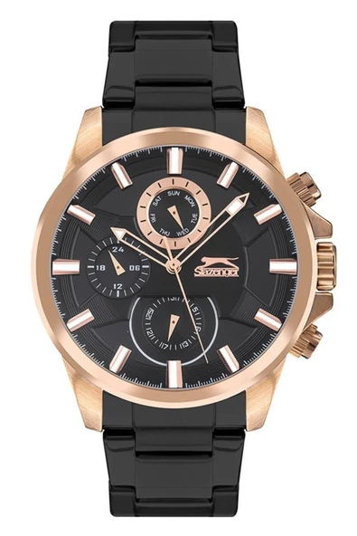 Slazenger Sl.09.2037.2.03 45 mm Siyah Renk Rose Kasa Çelik Erkek Kol Saati