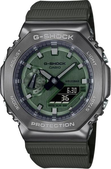CASIO G-SHOCK GM-2100B-3ADR YEŞİL SİLİKON KORDON ANALOG/DİJİTAL ERKEK KOL SAATİ