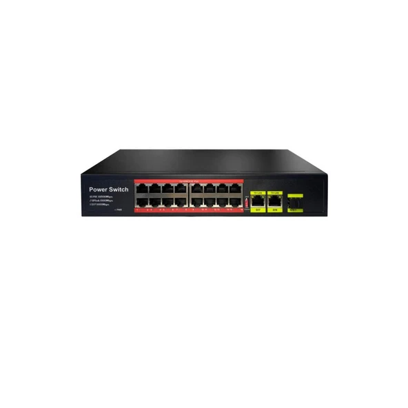 Uranium POE-1621SFP-200W 16 Port 10/100 2xgigabit RJ45 1xsfp Uplink 200W Poe Switch