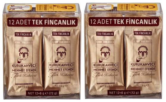 24 Adet Tek fincanlık Türk kahvesi avantajlı set