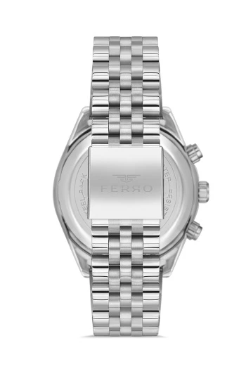 Ferro FM11507A-A3 Quartz Çelik Gri Lacivert Kadran 41 mm Erkek Kol Saati - 3