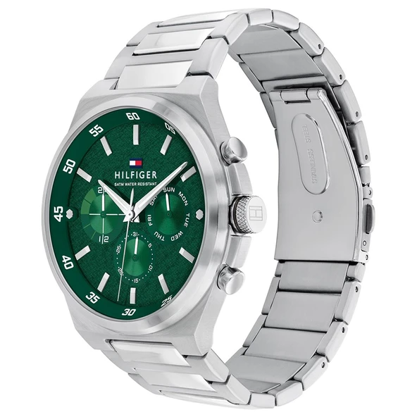 Tommy Hilfiger TH1792088 Quartz Çelik Gri Yeşil Kadran 46 mm Erkek Kol Saati - 2
