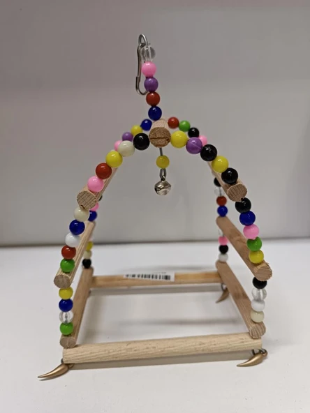 Netx Kuş Oyuncak Boncuklu Merdivenli Salıncak 12x8x23 cm