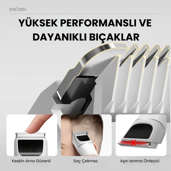 Enchen Boost 2 Beyaz Taşınabilir Şarjlı Saç Kesim Makinesi - 3