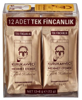 12 Adet Tek fincanlık Türk kahvesi