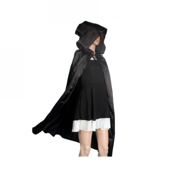 Parti Aksesuar Cadılar Bayramı Kapişonlu Pelerin Siyah 90 cm ürün görseli