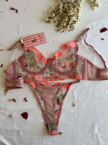 LOVE SECRET  Dantelli Sütyen Bralet Takım(Sütyen&Tanga) Kadın İç Giyim - 4