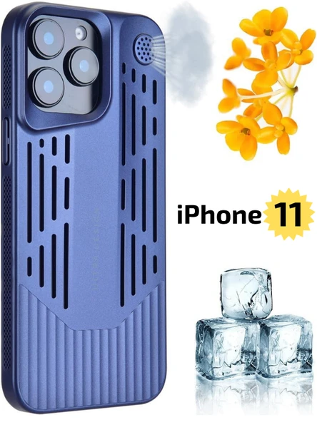 iPhone 11 Lüks Kokulu Telefon Kılıfı Ultra Design & Darbeye Dayanıklı Şık Premium Kılıf ( Lacivert )