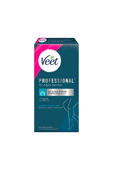 Veet Sir Ağda Bantları Professional Hasas Ciltler İçin Bacakve Vücut Bölgesi 40 lı