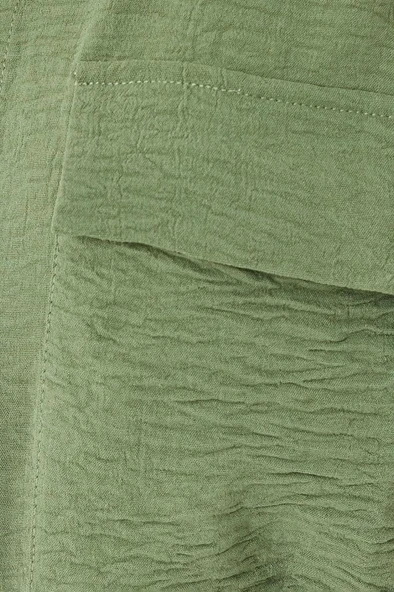 Koton Cep Detaylı Kısa Kollu Düğmeli Kuşak Detaylı Gömlek Elbise - 6