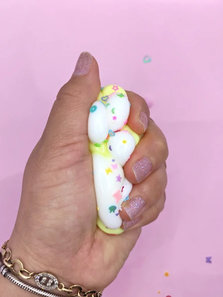 Pati Taba Squishy Kedi Pati Sıkma 7 cm Pullu Pati Sukuşi - Sarı - 4
