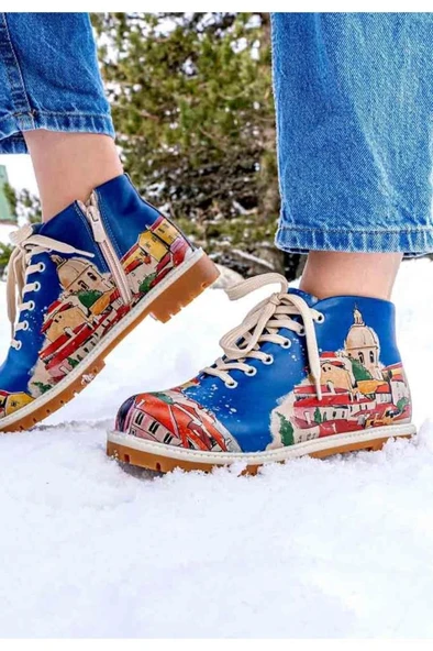 Kadın Vegan Deri Çok Renkli Bilekte Bot - On the Roofs Tasarım