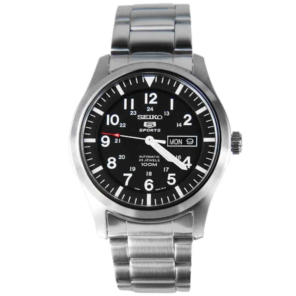 Seiko 5 SNZG13K1 Otomatik Çelik Gri Siyah Kadran 10 ATM 42 mm Nato Kordon Hediyeli Erkek Kol Saati - 6
