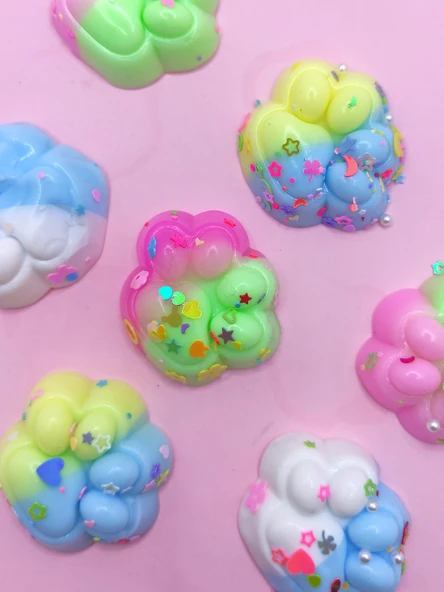 Mini Pati Taba Squishy Kedi Pati Sıkma 3,5 cm Pullu Pati Sukuşi - 4 adet - 6