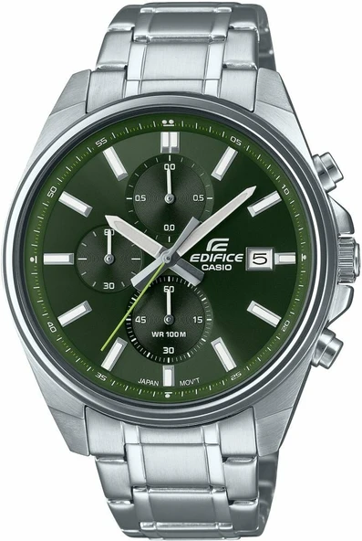 Casio EFV-610D-3CVUDF Quartz Çelik Gri Yeşil Kadran 44 mm Erkek Kol Saati
