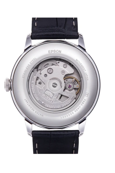 Orient Kurmalı Otomatik Deri Siyah Beyaz Kadran Sun&Moon 42 mm Erkek Kol Saati - 3