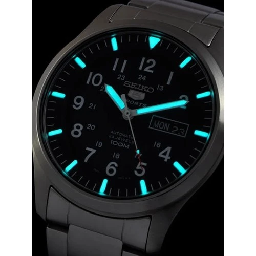 Seiko 5 SNZG13K1 Otomatik Çelik Gri Siyah Kadran 10 ATM 42 mm Nato Kordon Hediyeli Erkek Kol Saati - 4