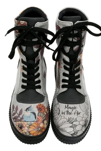 Kadın Vegan Deri Gri Uzun Bot - Magic In The Air Tasarım - 3