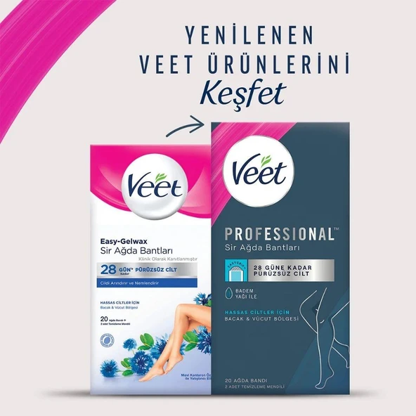 Veet Sir Ağda Bantları Professional Hasas Ciltler İçin Bacak ve Vücut Bölgesi 20 li - 2