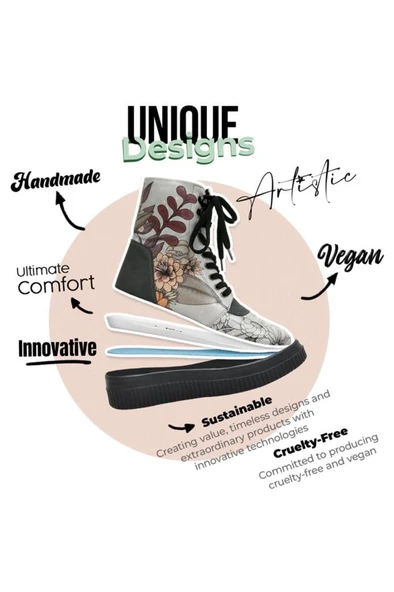 Kadın Vegan Deri Gri Uzun Bot - Magic In The Air Tasarım - 8