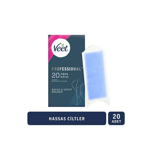 Veet Sir Ağda Bantları Professional Hasas Ciltler İçin Bacak ve Vücut Bölgesi 20 li - 1