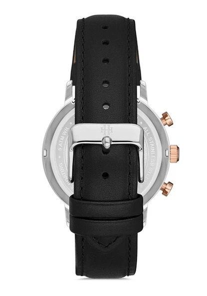 Hislon DT116R-02BR 42 mm Deri Kordonlu Erkek Kol Saati - 3