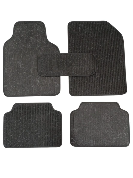 Oto Halı Paspas Hasır Universal 5 Parça Siyah Siyah Biyeli - 3