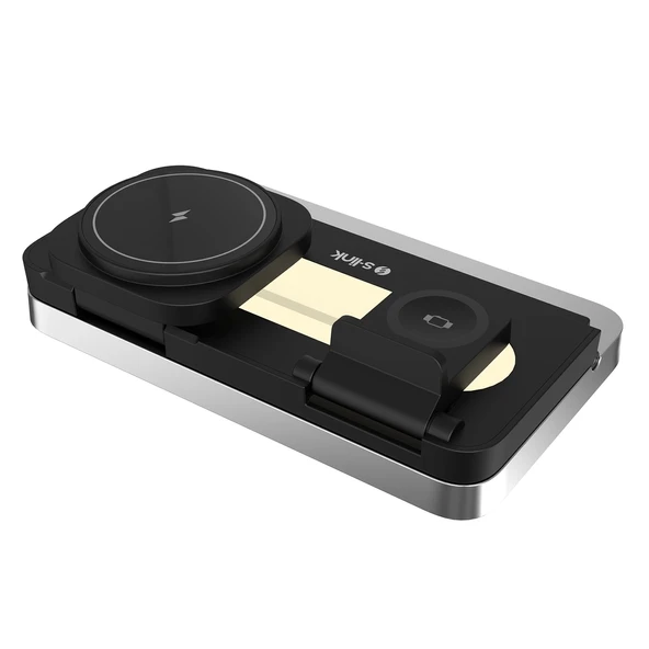 Şarj Aleti Kablosuz Magsafe Telefon Akıllı Saat Kulaklık 3 İn 1 15W S-link SW-CWF120 - 3