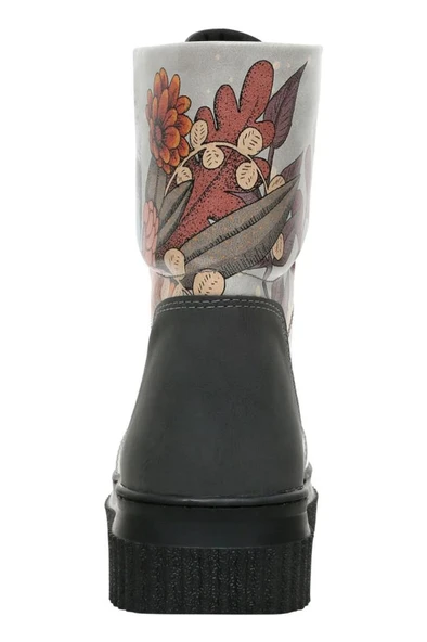 Kadın Vegan Deri Gri Uzun Bot - Magic In The Air Tasarım - 6