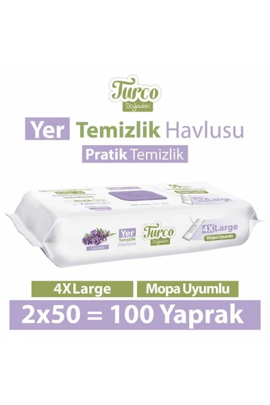 Baby Turco Doğadan Yer Temizlik Havlusu 50li Lavanta x 2 Adet