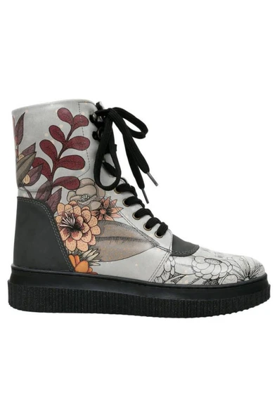 Kadın Vegan Deri Gri Uzun Bot - Magic In The Air Tasarım - 5