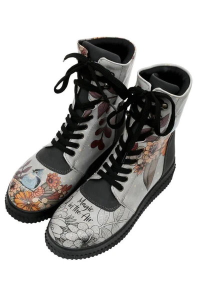 Kadın Vegan Deri Gri Uzun Bot - Magic In The Air Tasarım - 2