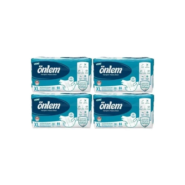 Önlem 120 Adet Ekstra Büyük X Large Tekstil Yüzey Belbantlı Hasta Bezi