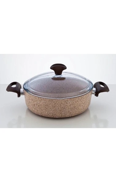Falez Creamy Granitec 30 Cm Kısa Granit Tencere