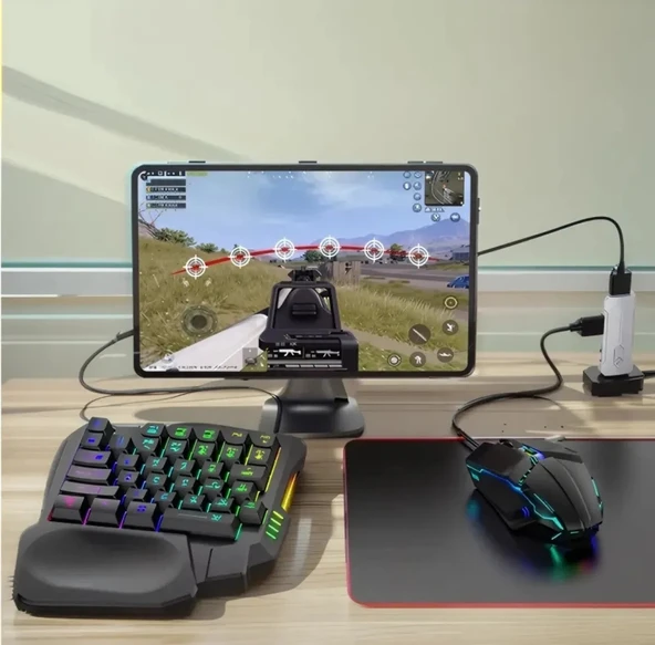 Serreha Pubg Mobil Oyun Kiti Klavye Mouse Dönüştürücü Seti Gamer Aksesuar 5 In1 Bt5.3