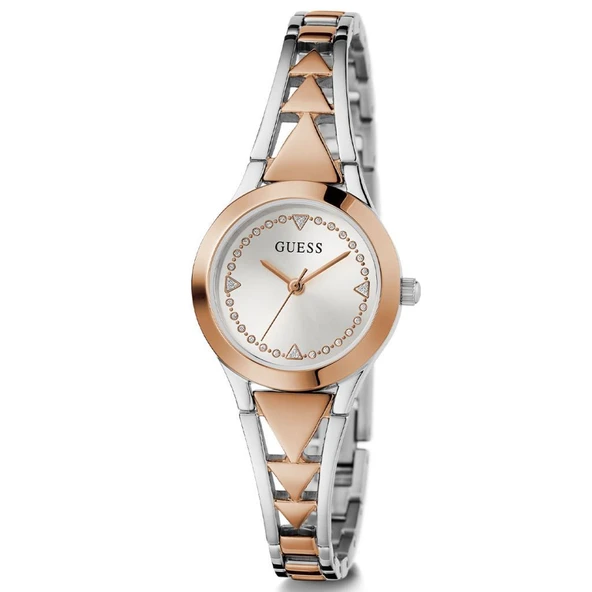 Guess GUGW0609L3 26 mm Rose Gold/Metalik Gri Çelik Kordon Kadın Kol Saati - Resim 2
