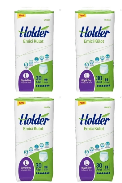 Holder Emici Külot Büyük Boy 4 Adet 30'lu Yetişkin Hasta Bezi