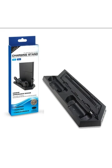 Ps4 FAT/Ps4 Slim/Ps4 PRO Uyumlu Soğutucu Fan Joystick Şarj Dikey Stand - 1