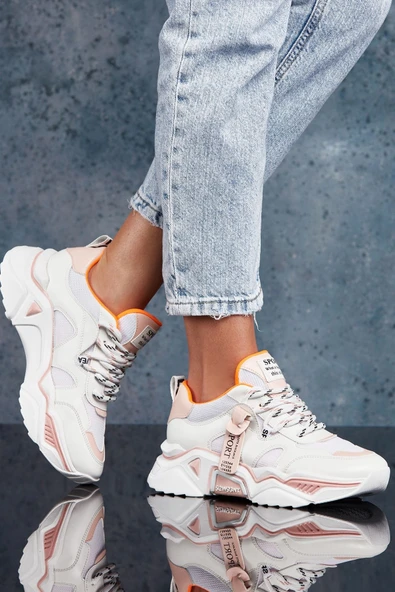 Dark Seer Kadın Beyaz Pudra Sneaker - 3