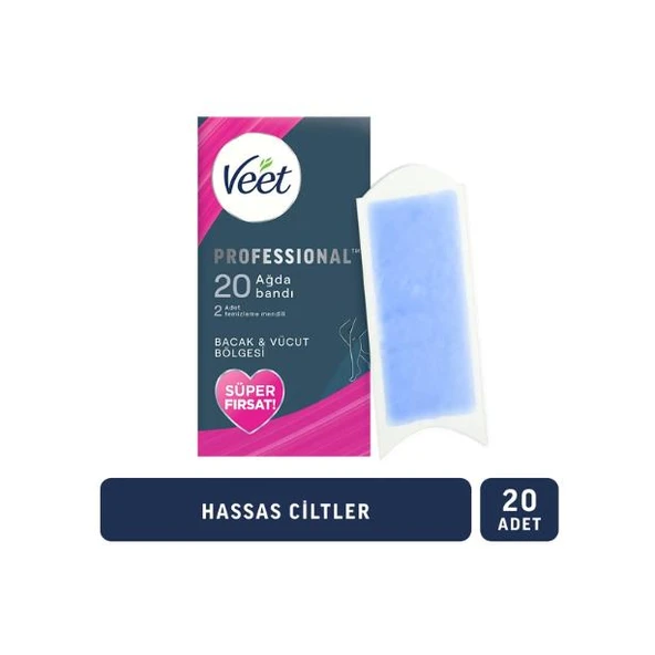 Veet Sir Ağda Bantları Professional Normal Ciltler İçin Bacak ve Vücut Bölgesi 20 li - 1