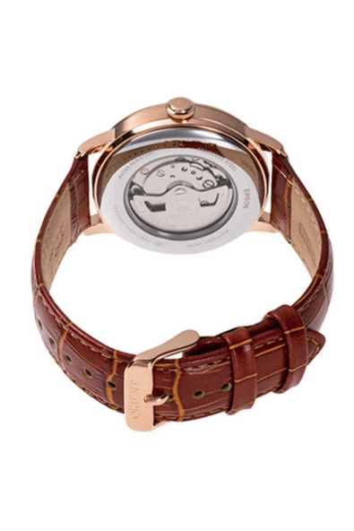 Orient Kurmalı Otomatik Deri Kahverengi Beyaz Kadran Sun&Moon 42 mm Erkek Kol Saati - 4