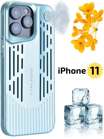 iPhone 11 Lüks Kokulu Telefon Kılıfı Ultra Design & Darbeye Dayanıklı Şık Premium Kılıf ( Mavi )