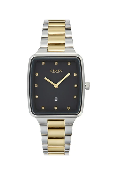 Obaku Denmark V271LDCBSF Quartz Çelik Altın/Gri Lacivert Kadran 30 mm Kadın Kol Saati - 7