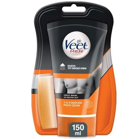 Veet Men Duşta Tüy Dökücü Krem Vücut, Bacak ve Koltuk Altı Normal Ciltler 150 ml