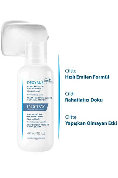 Ducray Dexyane Kuru Ciltler İçin Nemlendirici Krem 400 ml - Resim 3