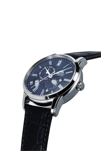 Orient RA-AK0011D30B Sun&Moon Kurmalı Otomatik Deri Lacivert Safir Cam 43 mm Erkek Kol Saati - 2
