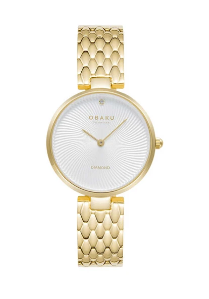Obaku Denmark V256LXGISG Quartz Çelik Altın Rengi Beyaz Kadran 32 mm Kadın Kol Saati - 3